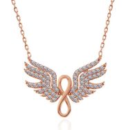 Gumush T7366 Rose Melek Kanadı Sonsuzluk Kadın Gümüş Kolye