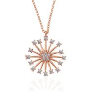 Gumush T7375 Rose Çiçek Kadın Gümüş Kolye