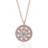 Gumush T7376 Rose Çiçek Kadın Gümüş Kolye