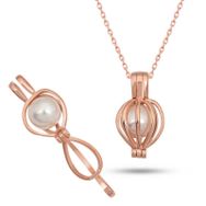 Gumush T7464 Rose Beyaz İncili Kadın Gümüş Kolye