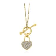 Gumush T7482 Gold Sallantılı Kalp Kadın Gümüş Kolye