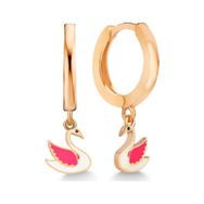 Gumush T7551 Rose Kuğu Sallantılı Kadın Gümüş Küpe