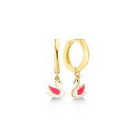 Gumush T7552 Gold Kuğu Sallantılı Kadın Gümüş Küpe