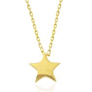 Gumush T7573 Gold Yıldız Kadın Gümüş Kolye