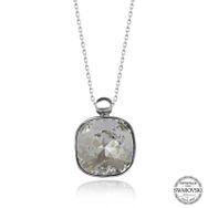 Gumush T7585 Swarovski Crystal Taşlı Kare Kadın Gümüş Kolye