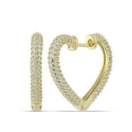 Gumush T7591 Gold Kalp Kadın Gümüş Küpe