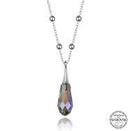 Gumush T7642 Swarovski Crystal Taşlı Ametist Top Zincir Kadın Gümüş Kolye