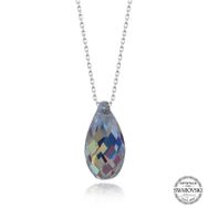 Gumush T7647 Swarovski Crystal Taşlı Drop Kesim Kadın Gümüş Kolye