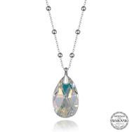 Gumush T7660 Swarovski Crystal Taşlı Top Zincir Damla Kadın Gümüş Kolye