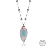 Gumush T7687 Crystal Taşlı Top Zincir Kadın Gümüş Kolye