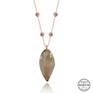 Gumush T7688 Crystal Taşlı Rose Top Zincir Kadın Gümüş Kolye