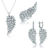 Gumush T7698 Melek Kanadı Kadın Gümüş Set