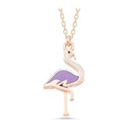 Gumush T7788 Rose Flamingo Kadın Gümüş Kolye