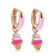 Gumush T7795 Gümüş Rose Renkli Dondurma Sallantlı Çocuk Küpe