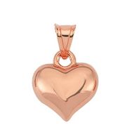 Gumush T7812 Küçük 3 Boyutlu Rose Kalp Kadın Gümüş Kolye Ucu