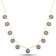 Gumush T7898 Gold Nazarlı Şans Kadın Gümüş Kolye