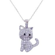 Gumush T7932 Kedi Kadın Gümüş Kolye