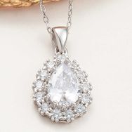 Gumush T7975 Damla Zirkon Taşlı Kadın Gümüş Kolye