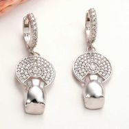 Gumush T8043 Gümüş Sallantılı Kaplan Figürlü Kadın Küpe