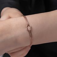 Gumush T8075 Rose Aşk Düğüm Kadın Gümüş Bileklik