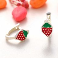 Gumush T8160 Çilek Çocuk Gümüş Küpe