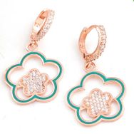 Gumush T8211 ​Rose Sallantılı Çiçek Desenli Kadın Gümüş Küpe