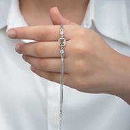 Gumush T8314 Kare Zultanit Taşlı Kadın Gümüş Bileklik