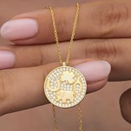 Gumush T8331 Gümüş Gold Fil Motifli Şans Kadın Kolye