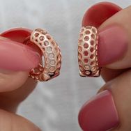 Gumush T8482 Rose Petek Desenli Halka Kadın Gümüş Küpe