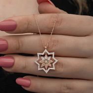 Gumush T8511 Rose Kar Tanesi Kadın Gümüş Kolye