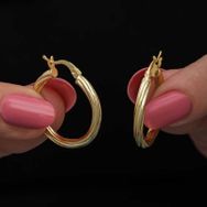 Gumush T8554 Gümüş Gold 3 mm Burgu Şarnel Küpe
