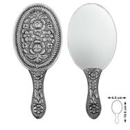 Gumush T8635 Gümüş Papatya ve Gül Motifli El Aynası