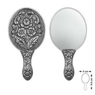 Gumush T8643 Gümüş Papatya ve Gül Motifli El Aynası