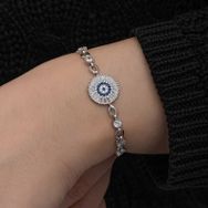 Gumush T8651 Baget Taşlı Nazar Kadın Gümüş Bileklik