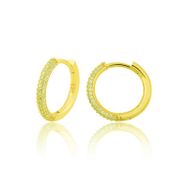Gumush T8698 Gold Halka Kadın Gümüş Küpe