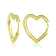 Gumush T8714 Gold Loved Yazılı Taşsız Kalp Kadın Gümüş Küpe