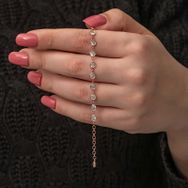 Gumush T8730 Rose Beyaz Taşlı Kadın Gümüş Bileklik