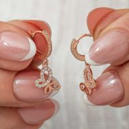 Gumush T8839 Sallantılı Rose Kelebek Kadın Gümüş Küpe