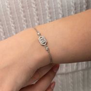 Gumush T8896 Altıgen Baget Taşlı Kadın Gümüş Bileklik
