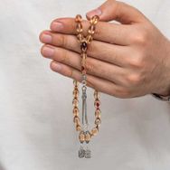 Gumush T8906 Gümüş Püsküllü Sıkma Kehribar Tesbih