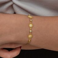 Gumush T8953 Gold Güneş Kadın Gümüş Bileklik