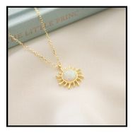 Gümüşistan 925 Ayar Opal Taşlı Güneş Gümüş Kolye