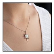 Gümüşistan 925 Ayar Opal Taşlı Kutup Yıldızı Gümüş Kolye