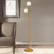 Günay 2'li Gold Beyaz Camlı Modern Dekoratif Tasarım Oturma Odası Salon Lambader