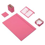 Güner Ofis Pembe 5 Parça Deri Sümen Takımı