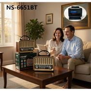 Gunkes NS-6651 Bt/fm/usb Nostalji Hoparlör – Retro Tasarım, Modern Teknoloji Bluetooth - Kahverengi