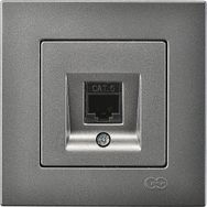 Günsan Elektrik Eqona Tekli Data Prizi RJ45 Cat6 Füme