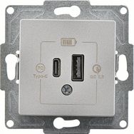 Günsan Eqona Gümüş 2 Çıkışlı 20W Type-A Type-C Mekanizma USB Şarj Prizi