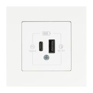 Günsan EQONA Type C+Type A 20W Beyaz 2 Çıkışlı USB Şarj Prizi