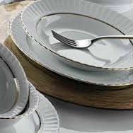 Güral Porselen 22 cm 12 Adet Yaldızlı Yemek Tabağı